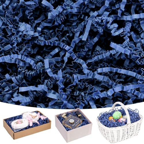 Koogel 1LB Blue Crinkle Paper Filler, Crinkle Cut Shredded Confetti for Basket Filling Graduation Boyfriend Birthday Hoild...
