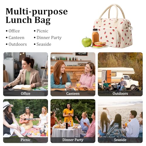 MEXS Insulated Lunch Bag for Women Men Large Reusable Lunch Box Adult Leakproof Portable Cooler Tote Bags for Work Picnic