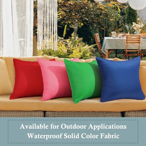 fauson Decorative Farmhouse Waterproof Pillow Covers, Solid Linen Pillowcase Cushion Covers for Patio Garden Balcony Couch...