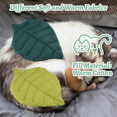HACRAHO Cat Cooling Mat Pet Leaf Shaped Pad，Leaf Shaped Cotton Soft Warm Pet Pad Blanket for Indoor Bed Couch Sofa Floors ...