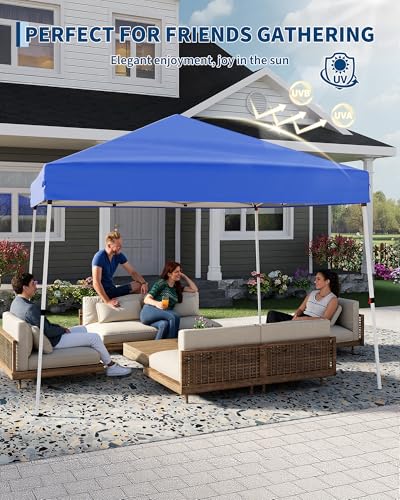 Canopy Tent, GarveeLife 10X10 FT Pop Up Canopy Outdoor Instant Tent Slant Legs with Carrying Bag, Portable Gazebo Shelter ...