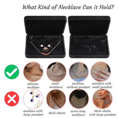 Hacaroa 4 Pcs Jewelry Set Box Medium Size, Earring Ring Necklace Gift Box Plush Jewelry Display Case, Pearl Necklace Penda...