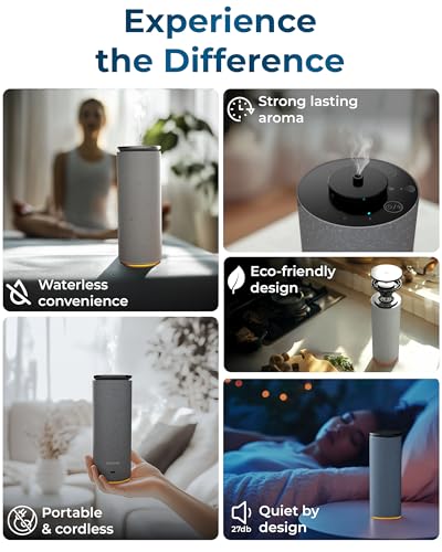 Cooper Bliss Waterless Diffuser for Essential Oils, Pure Aroma Zero Water, Cordless 10-hr Battery Operated Oil Diffuser Ma...