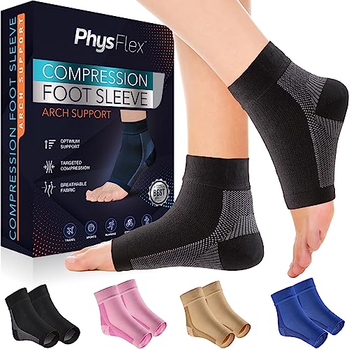 Compression Socks 20-30mmHg for Plantar Fasciitis Relief, Achilles Tendonitis Relief (1 Pair) - Ankle Brace Compression Sl...