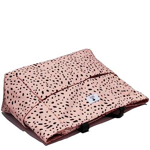 ESVAN Large Foldable Beach Bag for for Women with Dry Wet Compartment Waterproof Sandproof Travel Gym Picnic Handbag