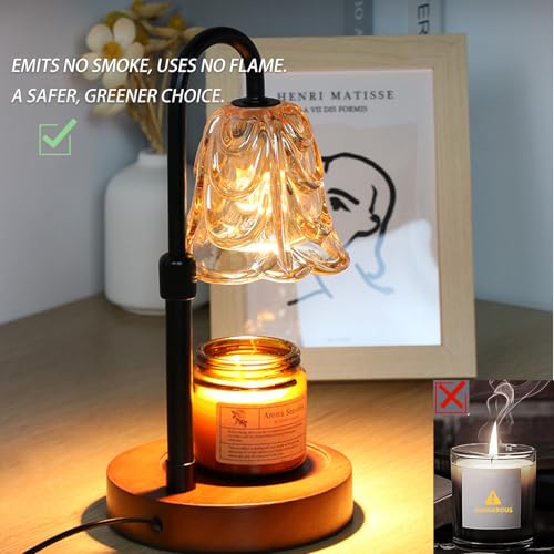 Zholp Dimmable Candle Warmer Lamp with Timer, Adjustable Height, 2 Bulbs - Wax Melt Warmer for Scented Wax and Jar Candle...