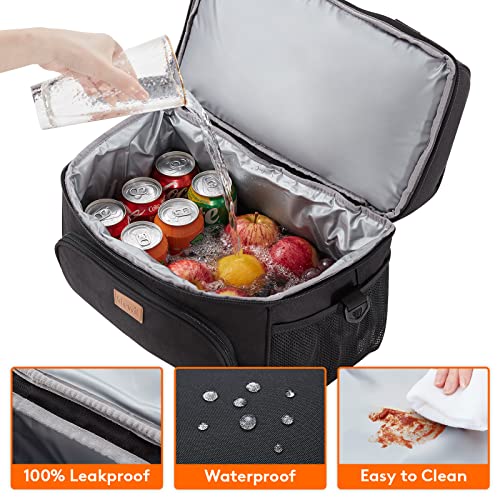 Lifewit Insulated Cooler Bag, 32/48 Can Large Leakproof Beach Cooler, Lightweight Portable Double Layer Soft-Sided Travel ...