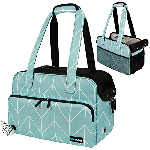 PetAmi Small Dog Purse Carrier, Soft-Sided Pet Carrier Bag with Pockets, Portable Puppy Cat Travel Handbag Tote, Airline A...