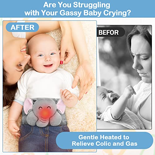 Baby Colic and Gas Relief - Heigoeost Heated Tummy Wrap for Newborns Belly Relief by Soothing Warmth, Baby Heating Pad Swa...