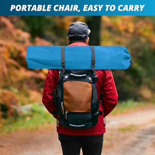 SAILARY 2PCS Folding Outdoor Beach Camp Chair with Cup Holder, Storage Pocket, Waterproof Bag Outdoor Arm Chair, Supports ...