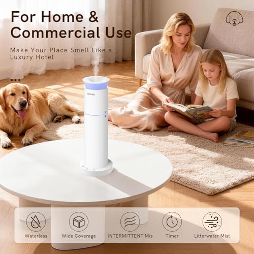 BEOUSG Waterless Essential Oil Diffuser for Home,Scent Diffusers with 3 Timer Settings, 3 Mist Levels for Spas Room Studio...