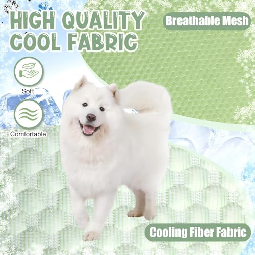 Tinideya 4 Pack Dog Cooling Mats with Storage Bags 40" x 28" Self Cooling Dog Pads Washable Foldable Pet Bed Mats Blankets...