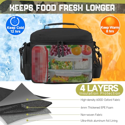 QT&QY Tactical Lunch Bag for mens Military heavy duty lunch box work Leakproof insulated Durable Thermal Cooler Bag for Ad...