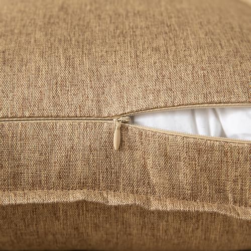 Yaertun Pack of 2 Decorative Linen Soild Throw Pillow Covers Farmhouse Neutral Cushion Covers Pillowcase for Chair Couch S...