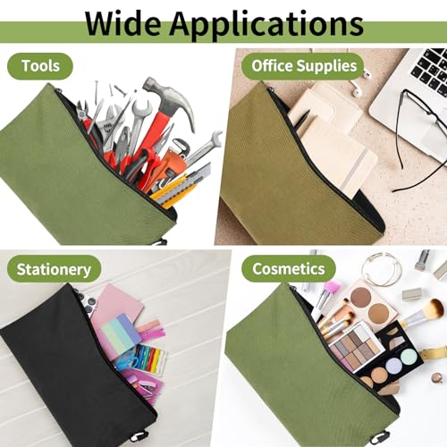 3 Pack Tool Bag Zipper Pouch, Premium Tool Pouch, Utility Multipurpose Storage Organizer Tool Pouches with Carabiner Metal...