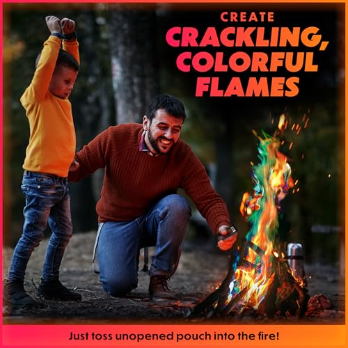 Magical Flames Fire Color Packets (25 Pack), Vibrant Multi-Color Fire for Fire Pits, Campfires, Bonfires & Fireplaces - Ca...