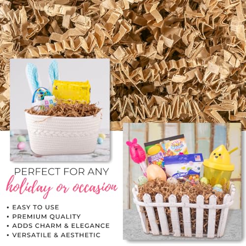 MagicWater Crinkle Cut Paper for Gift Baskets - 2LB Kraft - Perfect for Shredded Paper Filler, Basket Filler, Gift Boxes, ...