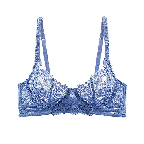 Women's Lace Balconette Bra Underwire Non-Padded Soft Cup Comfort Everyday Bras