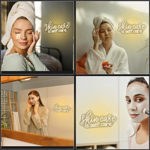 WLHOPE Skin Care is Self Care Neon Signs for Wall Decor LED Lights Decorations for Beauty Salon Facial Spa Bathroom, Get Y...