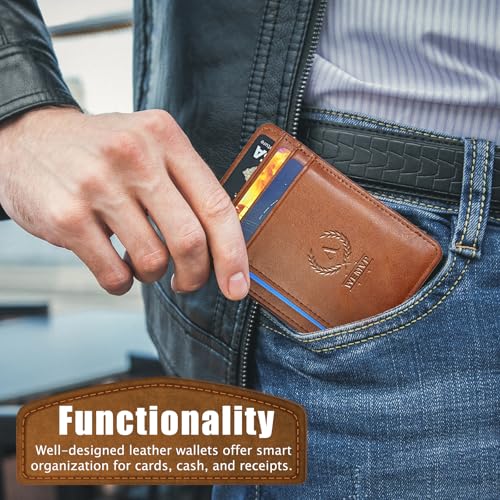 WEMVP Personalized Initial Card Wallet - Deep 3D Embossed Floral Leather Slim RFID Blocking Holder, Ultra-Thin 0.8cm Custo...