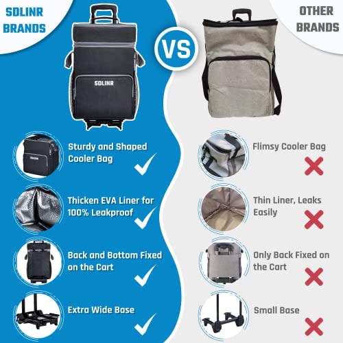 SDLINR 72-Can Large Rolling Cooler, Leakproof Insulated Soft Cooler Bag with Wheels and Handle Collapsible for Beach Campi...