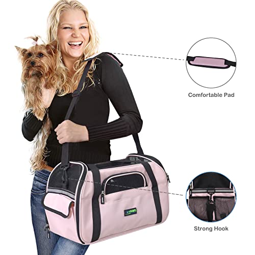 JESPET Soft-Sided Kennel Pet Carrier for Small Dogs, Cats, Puppy, Airline Approved Cat Carriers Dog Carrier Collapsible, T...