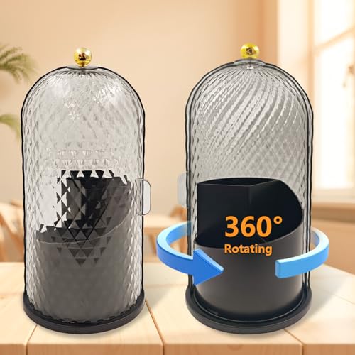360 Rotating Makeup Brush Holder Organizer With Lid - Multifunctional Toothbrush Holder With Cover For Bathroom Countertop...