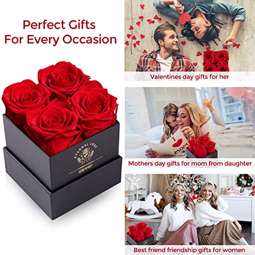Impouo Preserved Rose, Mothers Day Roses in a Box, Forever Preserved Roses Gift for Mom, Birthday Gifts for Women/Mom/Girl...