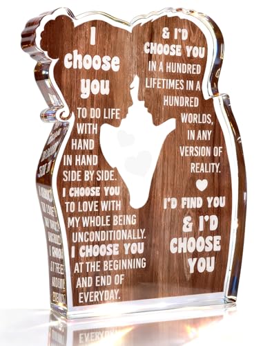 Gifts for Him Her Boyfriend Girlfriend, I Choose You Acrylic Sign Desk Decor, Birthday Gifts for Women Men, Anniversary We...