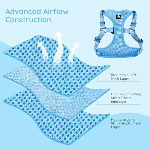 BELLA & PAL Adjustable Step-in Dog Harness, Puppy No-Pull Vest with Leash Set for XS/Small & Medium Dog, Breathable All-We...