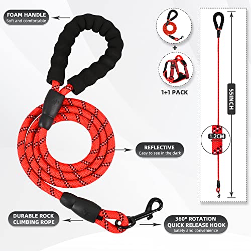 Juqiboom No Pull Dog Harness with A Free Heavy Duty 5ft Dog Leash, Adjustable Soft Padded Dog Vest, Reflective No-Choke Pe...