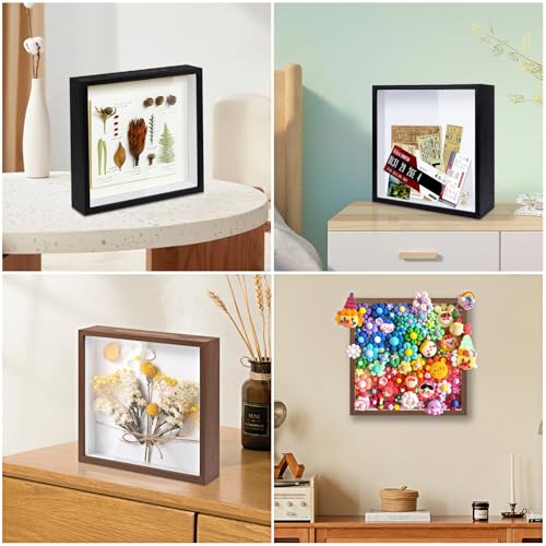 ZEEYUAN Adventure Archive Box 12x12inch Adventure Box for Travel Life in a Box Memories Shadow Box with Slot, Top Loading ...