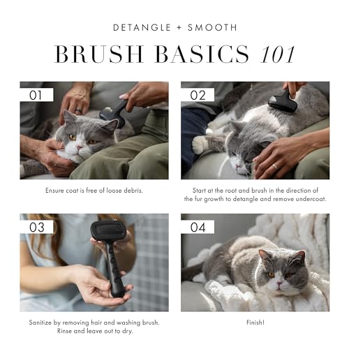 Tweezerman Dog and Cat Slicker Brush for Pets, Grooming Brush with Coated Bristles to Prevent Scratching and Ergonomic Handle