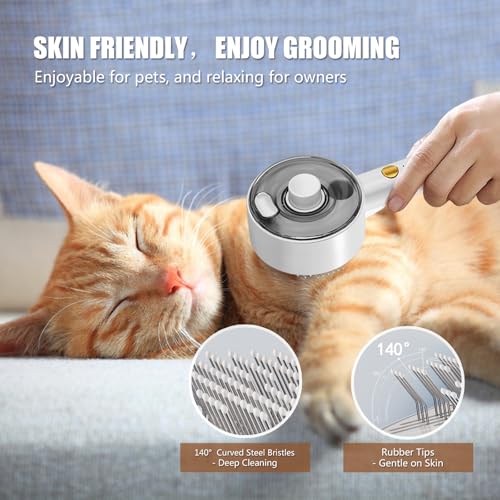 Cloud Care Cat Brush for Indoor Cat Steam Brush for Shedding Spritz Defur Comb for Cats Dogs Steam Brushes for Long Short ...