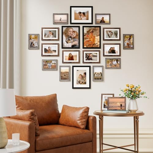 Vittanly 20 Pack Picture Frames Collage Wall Decor, Multi Sizes Including 4pcs 8x10, 8pcs 5x7 and 8pcs 4x6 Photo Frames, G...