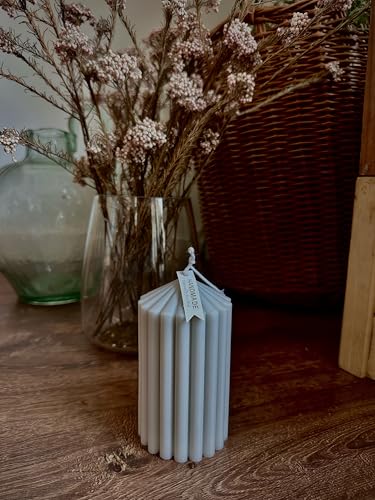 Hyznengu Ribbed Peak Pillar Candle- Large Handmade Scented Soy Wax Candle with Elegant Bubble Aesthetic， Housewarming Gif...
