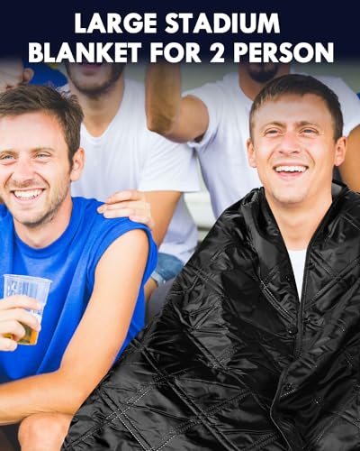 JOYLAMA Outdoor Camping Blanket, Fleece Waterproof Stadium Blanket with Portable Bag, Lightweight for Cold Weather, Sport...
