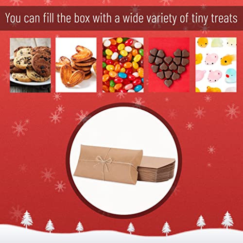 Mr. Pen Kraft Pillow Boxes, 6.3x3.4x1.3 in, 25 Pack with Jute Twines, Kraft Gift Boxes, Paper Boxes for Gifts