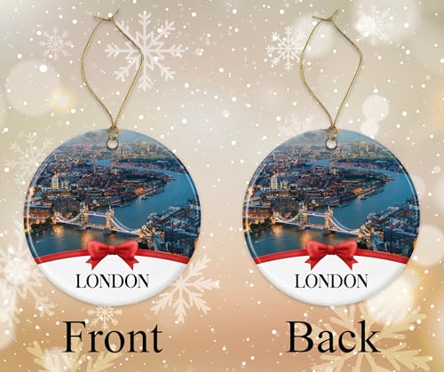 TunlaStore London Christmas Ornament, Christmas Ornaments Travel Souvenir Collection Gift for Family, Christmas Tree Ornam...
