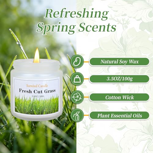 Spring Candle Set, 6 Pack Floral Scented Candles, 21 oz Soy Candles for Home Scented, Spring Gifts for Women & Men, Freesi...