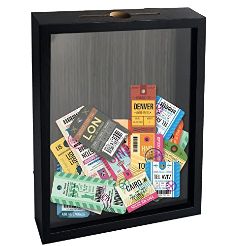 FramePro Ticket Shadow Box 8x10 Top Loading Display Case Frame with Slot on Top, Customizable DIY Sweet Gift, Movie Travel...