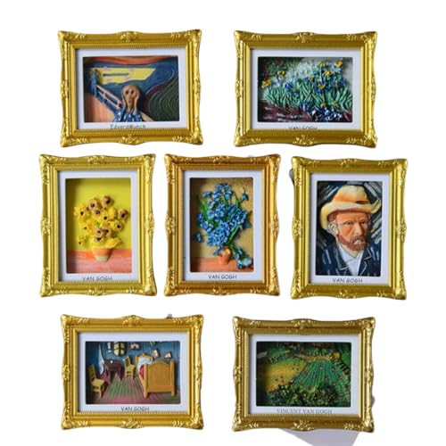 Fridge Refrigerator Magnets Picture Frames, Vintage Style Open the Back Cover and Directly Insert For Photos, Paintings, D...