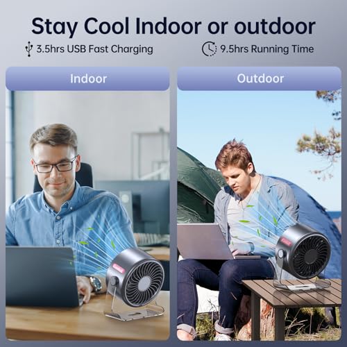 Coolhill Handheld Portable Fan with Ice Cooler: 100-Speed 5500mAh Rechargeable Handheld Fan, 12H Time Hand Cooling Persona...