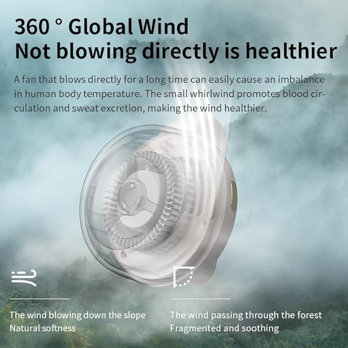 Feitenn Mini Clip Fan, Portable Bladeless Fan with 360° Rotation, 3-Speed Rechargeable Waist Fan, Silent Neck Fans Persona...