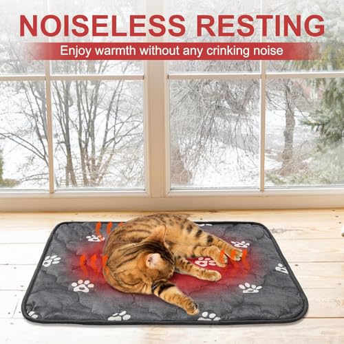 BEAUTYZOO Self Warming Cat Bed Pad, Self Heating Dog Bed Mat, Heated Cat Bed for Indoor Outdoor Cats, Thermal Warmer Pet P...