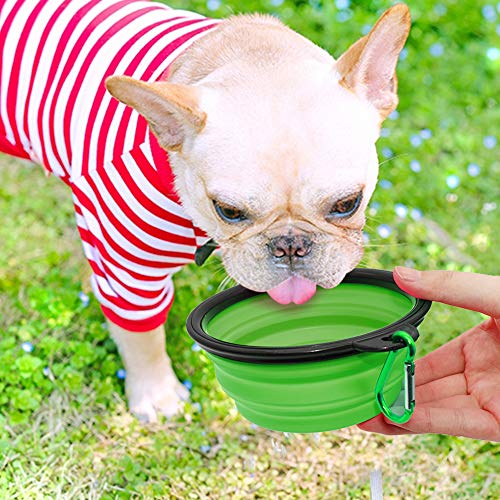 Dog Bowl Pet Collapsible Bowls, 2 Pack for Cats Dogs, Portable Pet Feeding Watering Dish for Walking Parking Traveling wit...