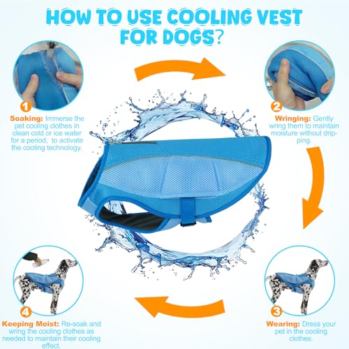 ROZKITCH Dog Cooling Vest, Evaporation Cooler Jacket with Adjustable Buckle for Outdoor Hunt Camp Training Reflective Desi...