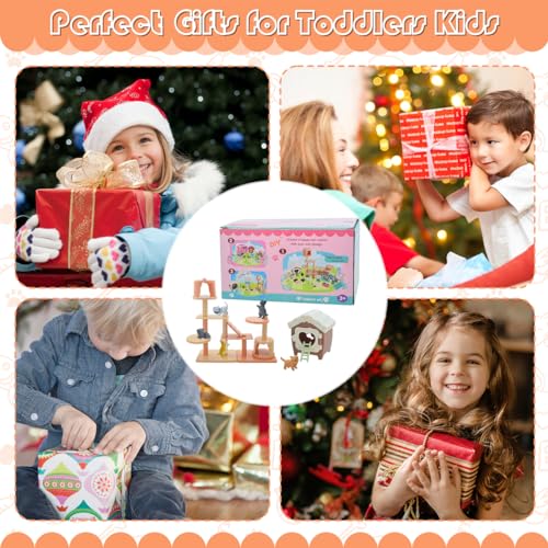 iselyn Pet Pretend Play Toys, 48Pcs Cat Figures Toys for Kids Realistic Detailed Cat Care Center with Accessories Toy Sets...