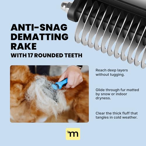 MalsiPree Dog Brush for Shedding - 2 in 1 Undercoat Rake Deshedding Tool for Medium to Large Double-Coated Dog Grooming - ...