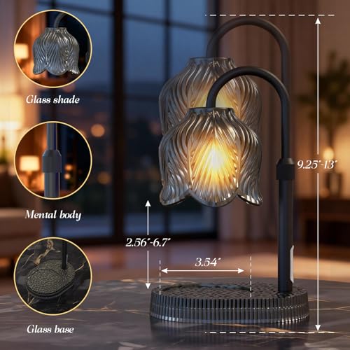 WYghyronic Candle Warmer Lamp with Adjustable Height - Flameless 4-Level Dimmable Wax Warmer, Timer Function & Stylish Des...